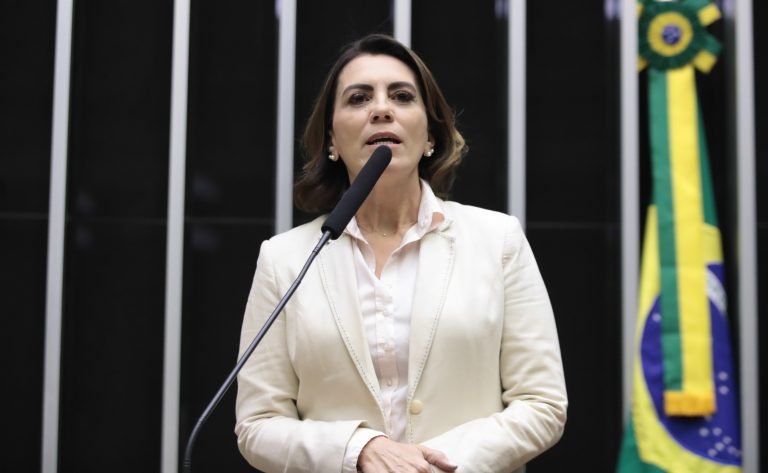 Deputada Rosana Valle fala ao microfone